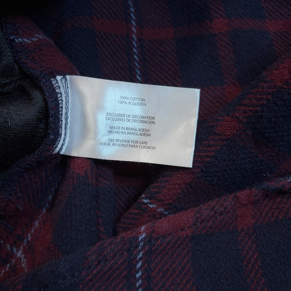 Orvis‎ Flannel Shirt Mens Medium Red Blue Buffalo Plaid Heavyweight Shacket - Picture 5 of 9